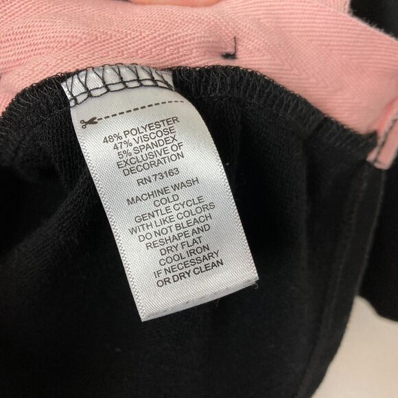 Cupio Women's Cowl Neck Shirt Size XL Black Button Accents Pink Trim Boho - Picture 5 of 5